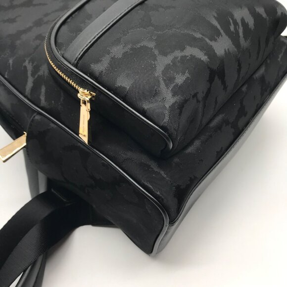Michael Kors Black Nylon Leopard Print Bex Backpack - Picture 7 of 11